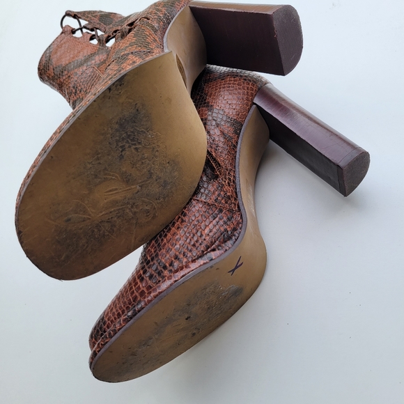 Free People Snake Marietta Heel Boot Mocha Brown 38.  8 - Picture 7 of 10